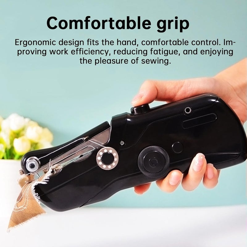 Aovly Handheld Sewing Machine, Beginner's Sewing kit with Storage, Two Power Supply Modes, Electric Switch, Simple Operation, Portable mini, Beginner's Sewing Machine.(Black) - Image 5